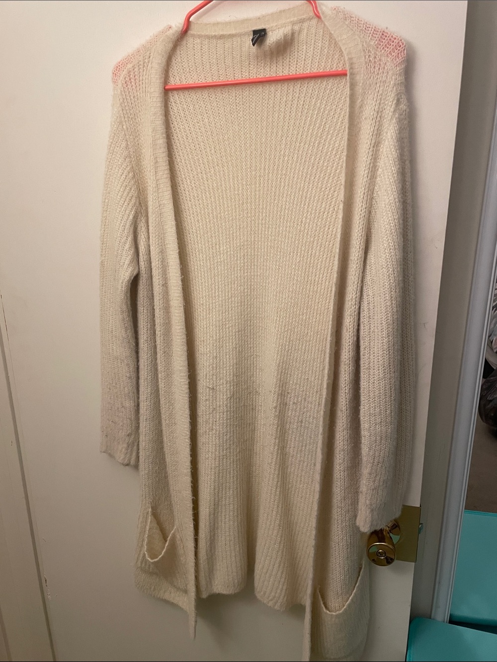 Windsor Cream Open-Front Knit Cardigan